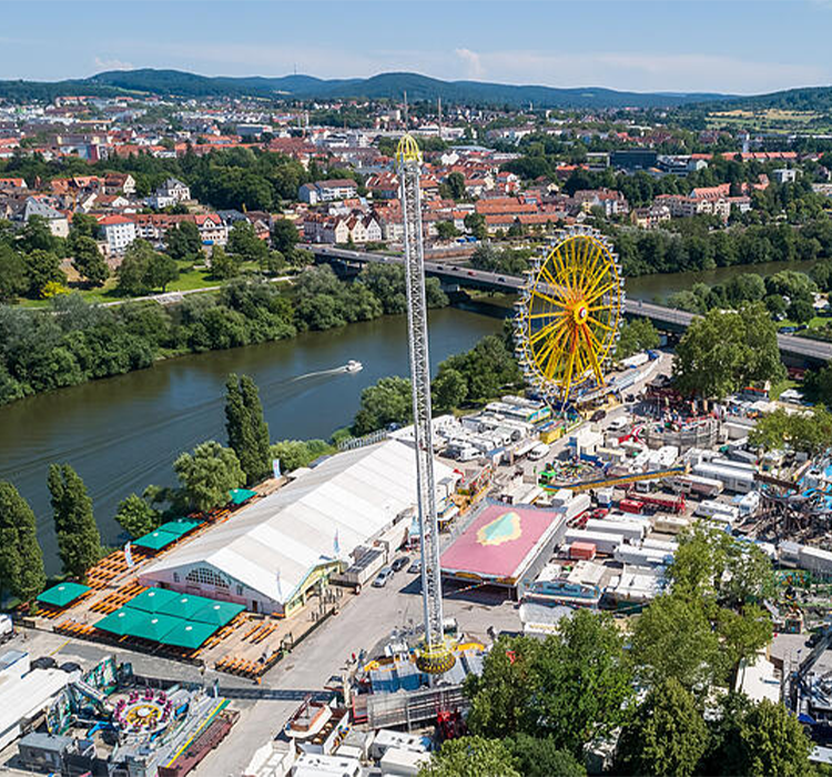 Volksfest Aschaffenburg Luftaufnahme